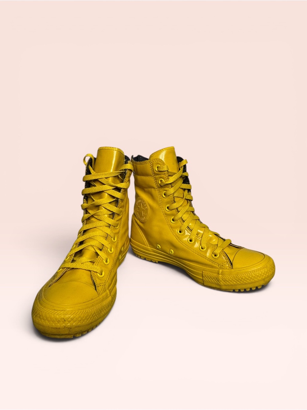 ConverseYellow  Rain Boots Hi Rise Rubber Boots